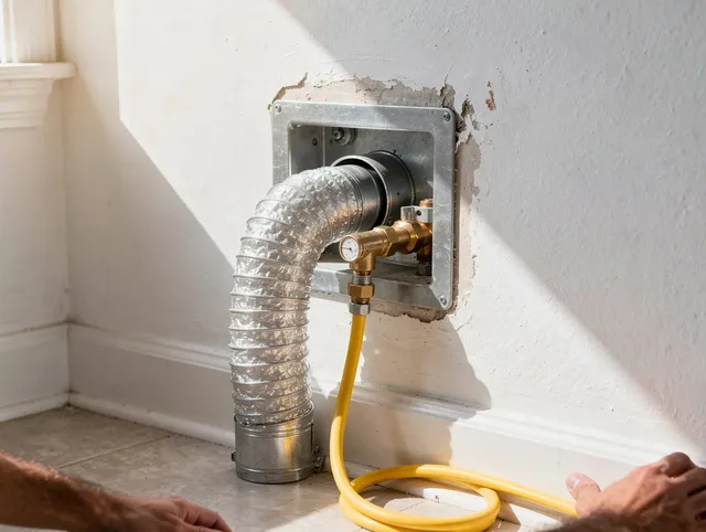 Riverview Dryer Vent Cleaning certified technician performing specialized gas dryer vent cleaning in Riverview
